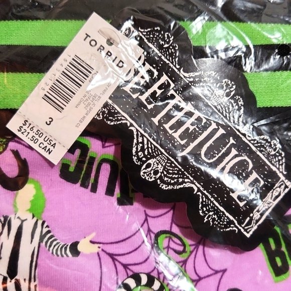 ❤️NWT VINTAGE TORRID BEETLEJUICE SPIDER WEB BOYSHORT PANTY PLUS SIZE HALLOWEEN - Picture 7 of 14